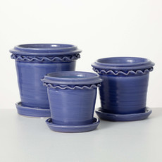 Sullivans PROVINCIAL DESIGN INDIGO POT    6" CM3064S