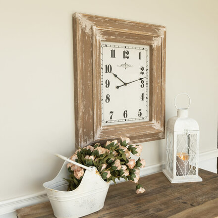 Ragon House 28" RECTANGLE WOOD FRAMED WALL CLOCK   E203264