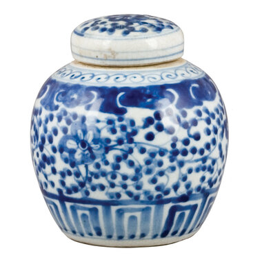 Danny's Fine Porcelain Blue And White Bulb Jar- Fliigree    50209