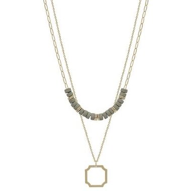 Meghan Browne AVERY GRAY NECKLACE 6-18"  AVE-GR