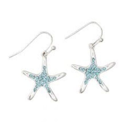 Periwinkle by Barlow Earrings-Starfish with Blue Crystals   8109022