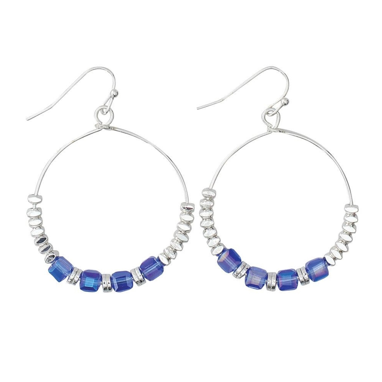 Periwinkle by Barlow Earrings-Silver & Blue Beads    8109147 loading=