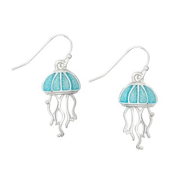 Periwinkle by Barlow Earrings-Aqua Glitter Jellyfish  8108870