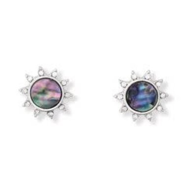 Periwinkle by Barlow Earrings-Silver Abalone Suns     8108840