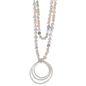 Periwinkle by Barlow Necklace-SIlver Neutral with Howlite  8151358