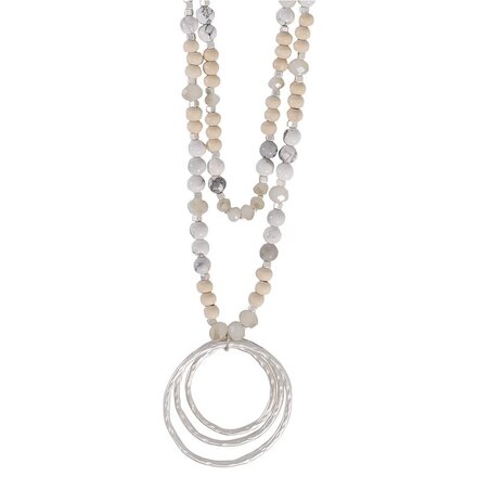 Periwinkle by Barlow Necklace-SIlver Neutral with Howlite  8151358