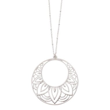 Periwinkle by Barlow Necklace-Silver Detailed Disc   8151323