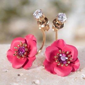 Amanda Blu Blu Botanicals Single Drop w Crystal Post