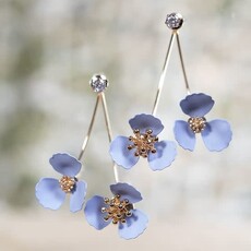 Amanda Blu Blu Bontanicals Double Flower with Crystal Post