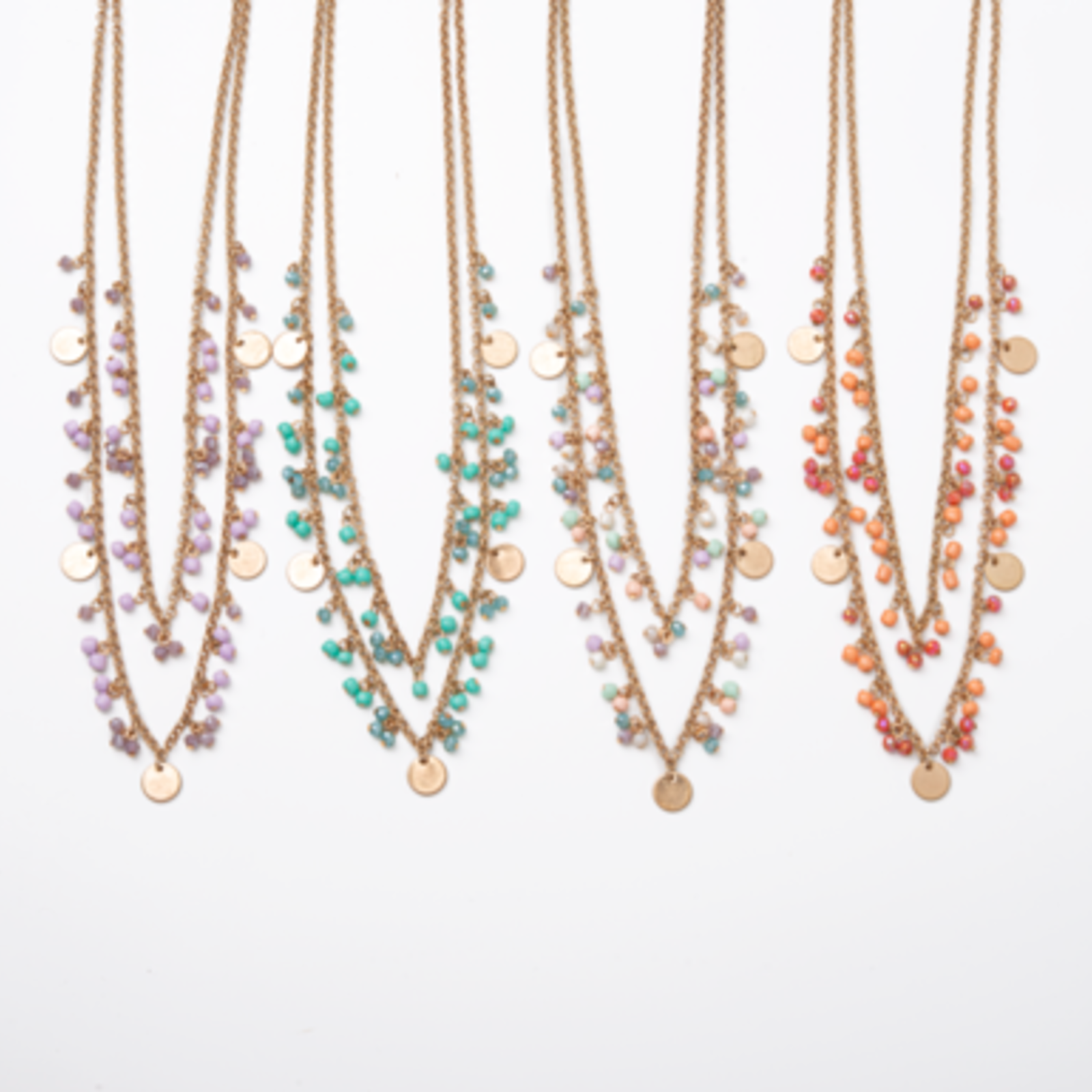 Simply Noelle Beaded Medallion Layered Necklace loading=