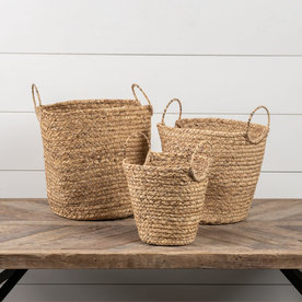 Ragon House WOVEN BASKET W/ HANDLES MEDIUM   E217002M