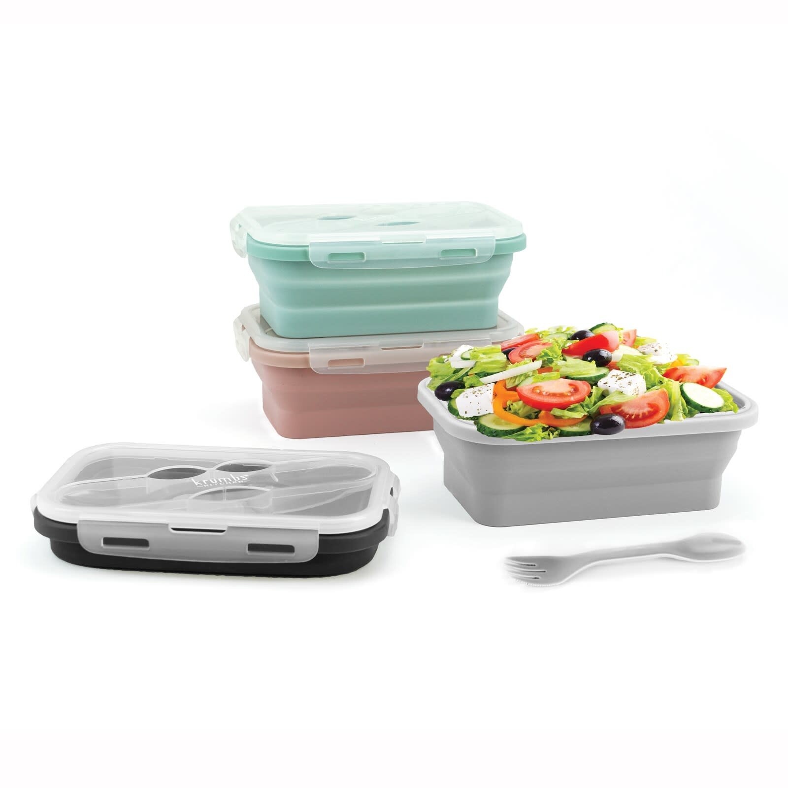 DM Merchandising Black Krumbs Kitchen  Silicone Lunch Container loading=