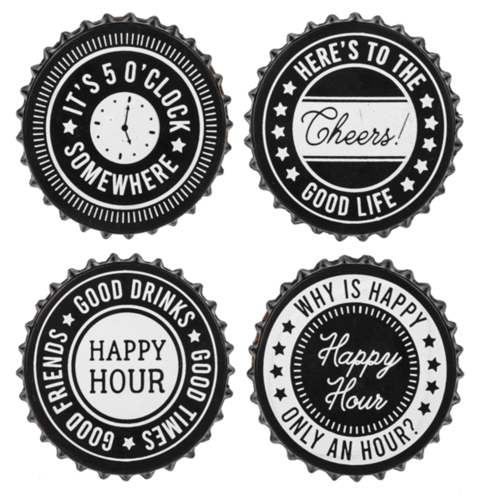 Ganz Happy Hour Bottle Cap Coaster (4 pc. set)     CB179310 loading=
