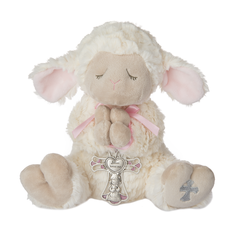 Ganz Serenity Lamb w/ Crib Cross - Girl    HE10233