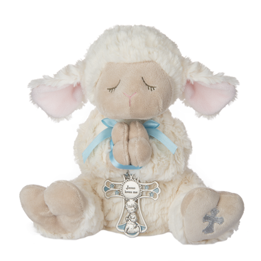Ganz Serenity Lamb w/ Crib Cross - Boy   HE10234