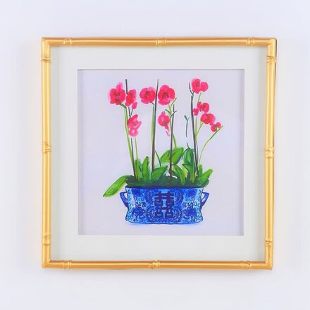Trade Cie Square Potted Orchids Framed ©Candice Boatright     CB2101