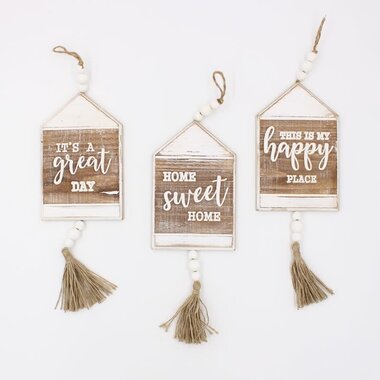 Trade Cie Wood Inspirational Words with Beads    HD6066A
