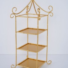 Trade Cie 24" Metal Bamboo Etagere, Gold   HD6084
