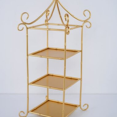 Trade Cie 24" Metal Bamboo Etagere, Gold   HD6084