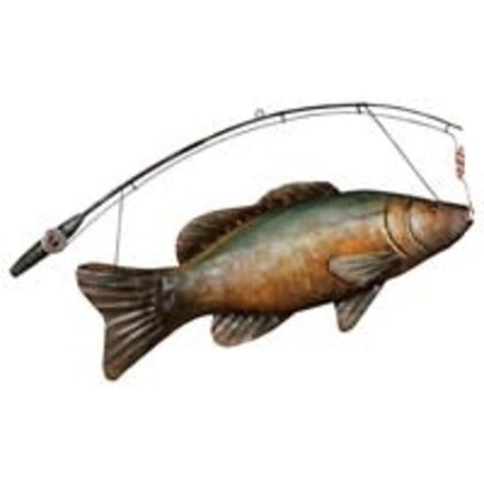 Evergreen Enterprises Metal Trout with Fishing Rod Wall Decor    6M400