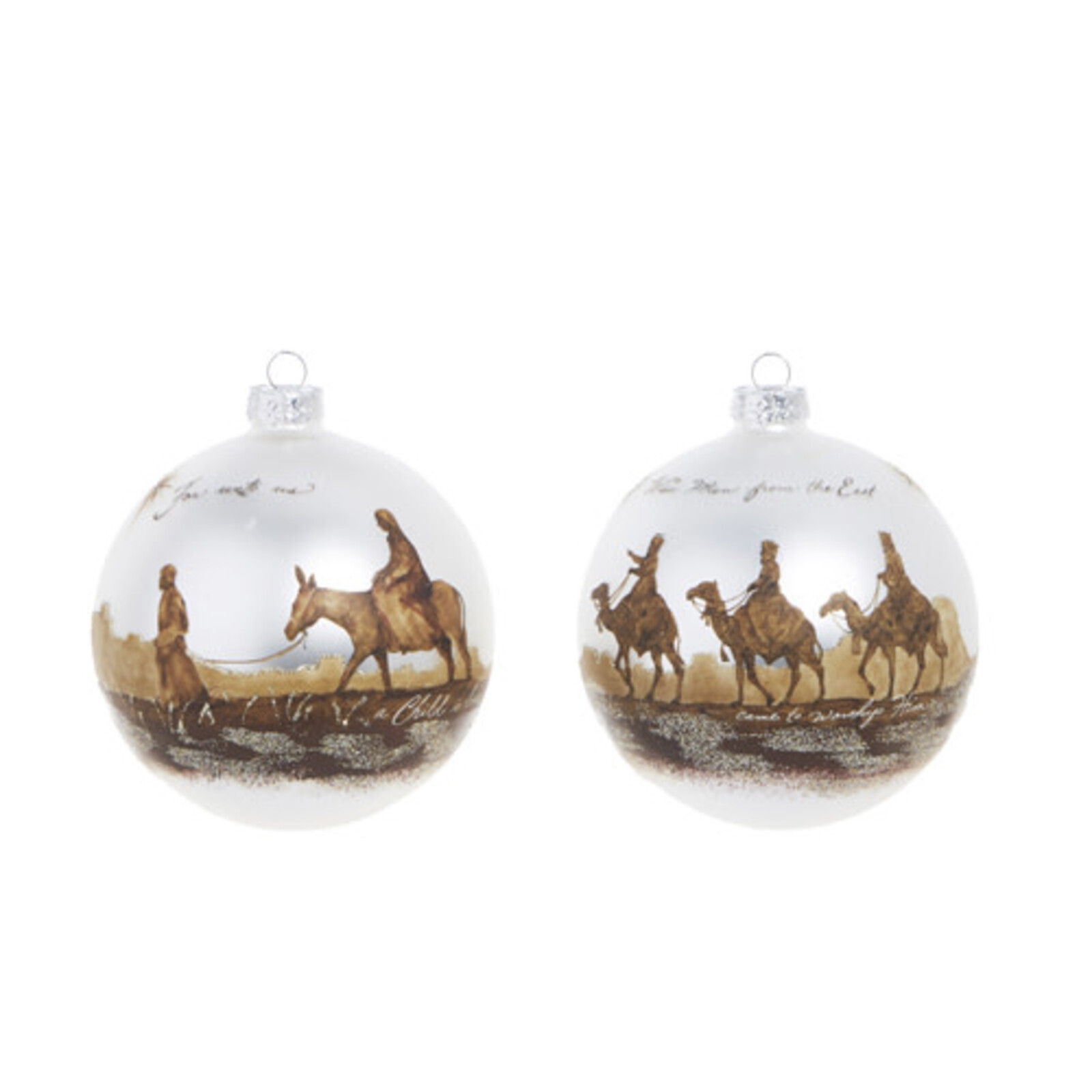 RAZ Imports Inc. 5" HOLY FAMILY AND WISE MEN BALL ORNAMENT  4324525 loading=