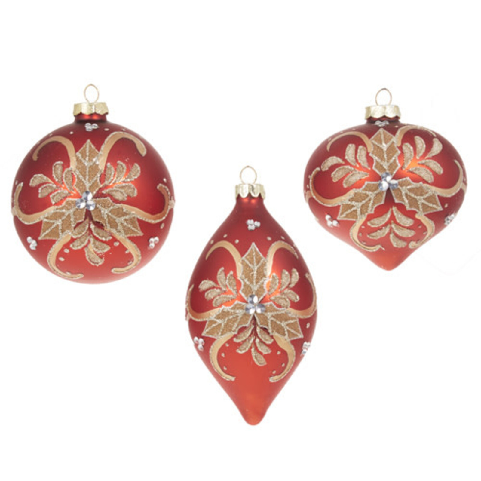 RAZ Imports Inc. 4" RED AND GOLD HOLLY ORNAMENT  4322839 loading=