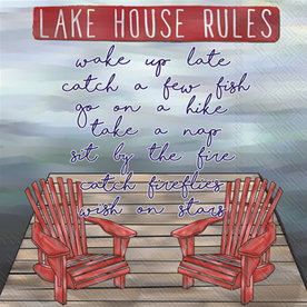 Boston International LAKE HOUSE RULES COCKTAIL NAPKIN  C877300