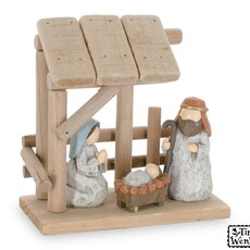 Burton + Burton WOOD AND RESIN HOLY FAMILY SHELF SITTER    9745236