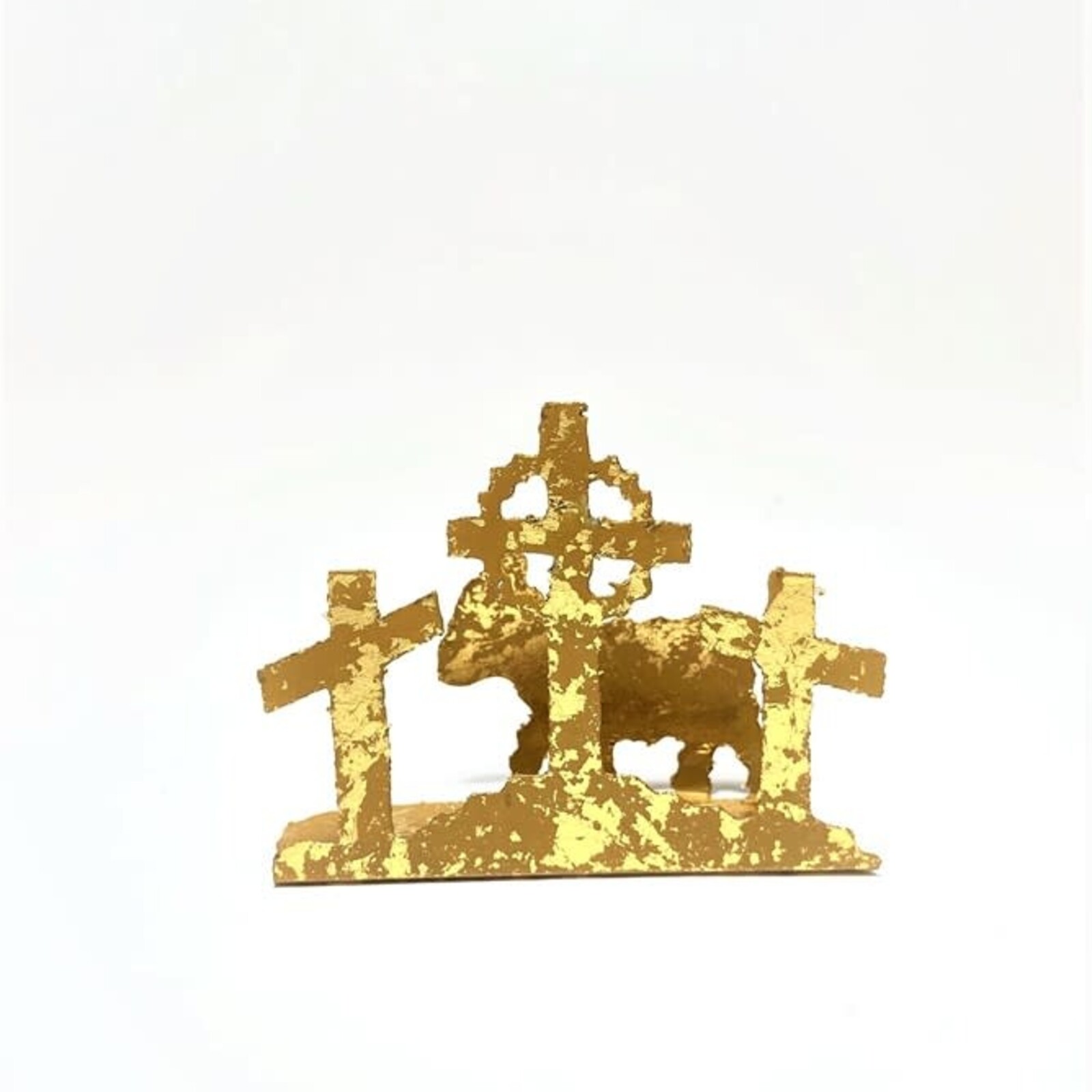 Trade Cie 2x.75x.5" Metal Crosses/Lamb Silhouette, Gold   JM92020 loading=