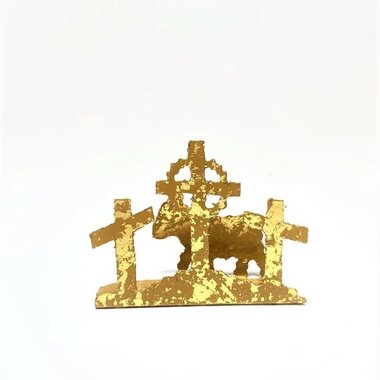 Trade Cie 2x.75x.5" Metal Crosses/Lamb Silhouette, Gold   JM92020