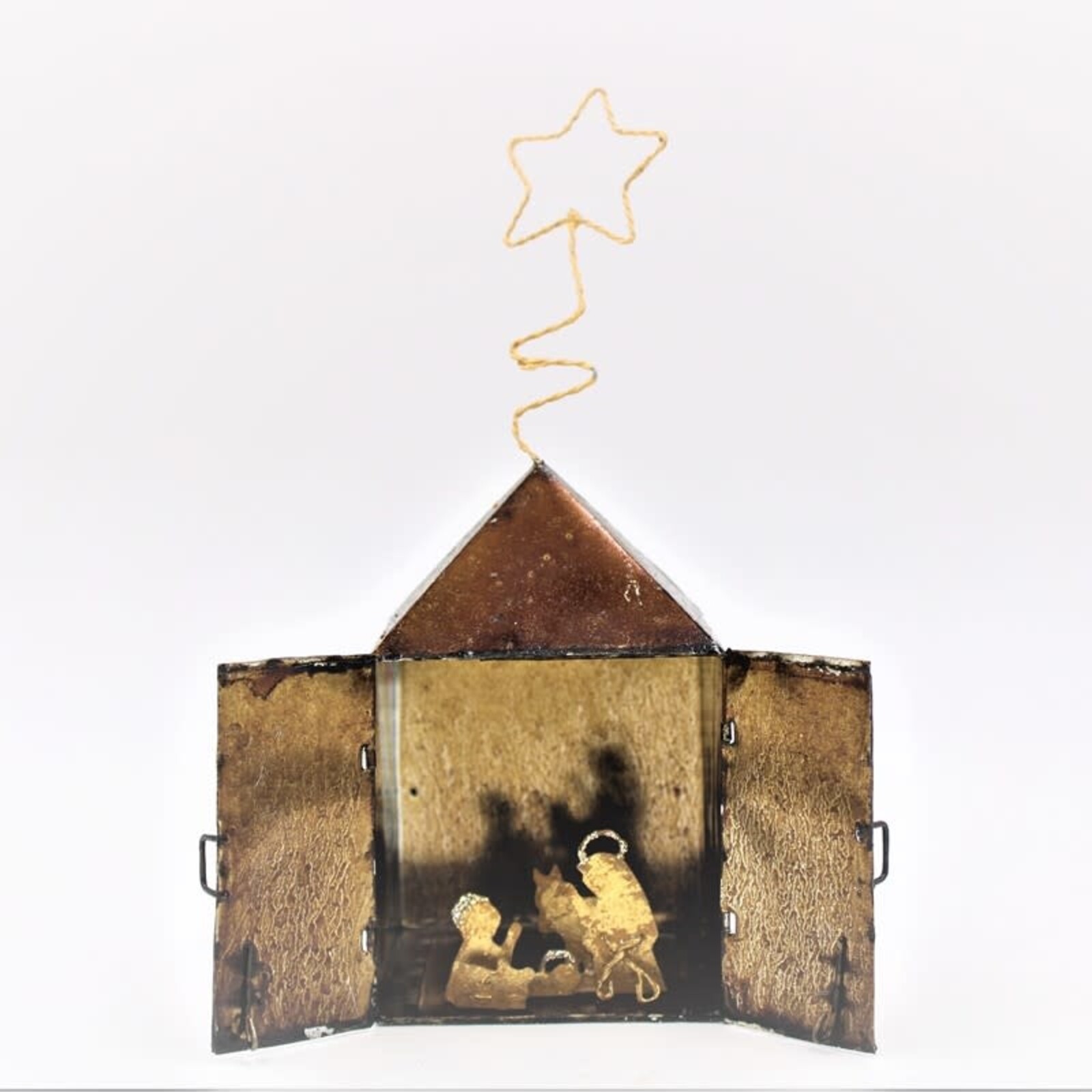 Trade Cie 9" Metal Nativity Silhouette in Lantern   JM6520 loading=
