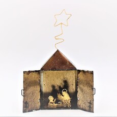 Trade Cie 9" Metal Nativity Silhouette in Lantern   JM6520