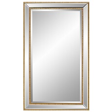 Uttermost Beveled Mirror with Gold Accents   W00553