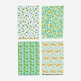 One Hundred 80 Degrees Lemon/Bird/Leopard Tea Towel,   SI0819