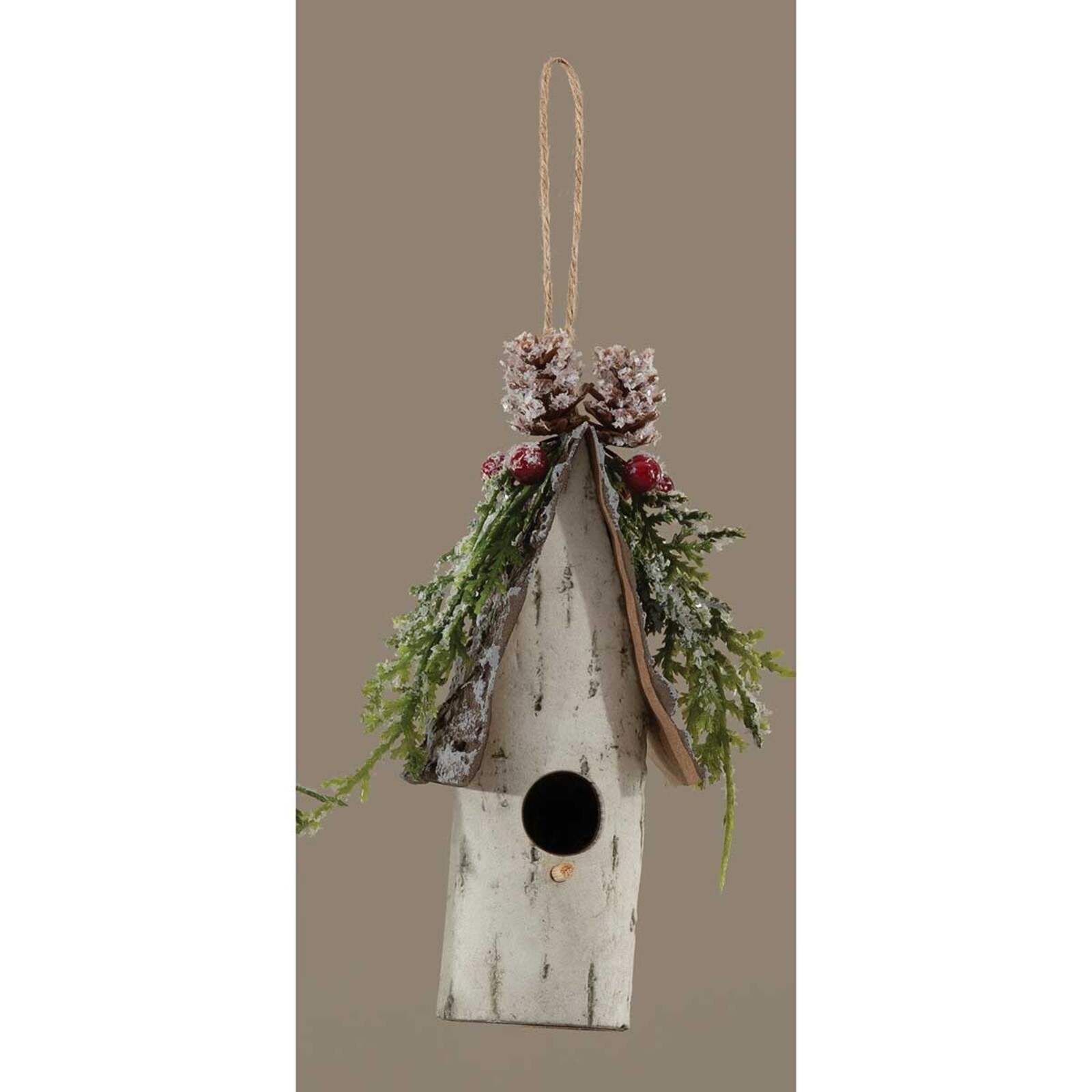 Meravic ORNAMENT BIRCH BIRD HOUSE TALL       R1202 loading=
