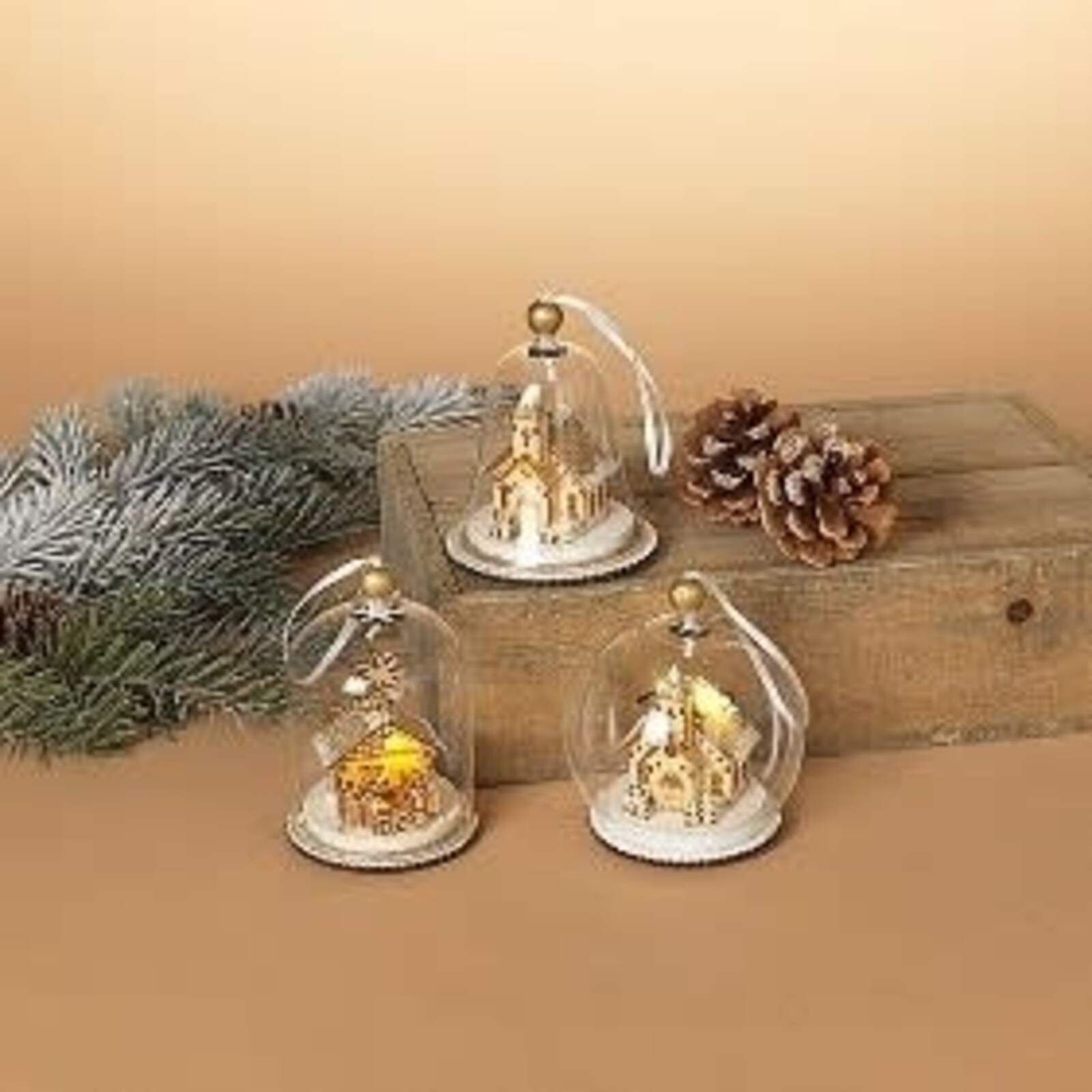 Gerson 4" Lighted Glass Dome Ornament  2543370 loading=