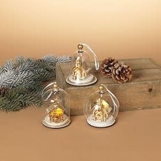 Gerson 4" Lighted Glass Dome Ornament  2543370