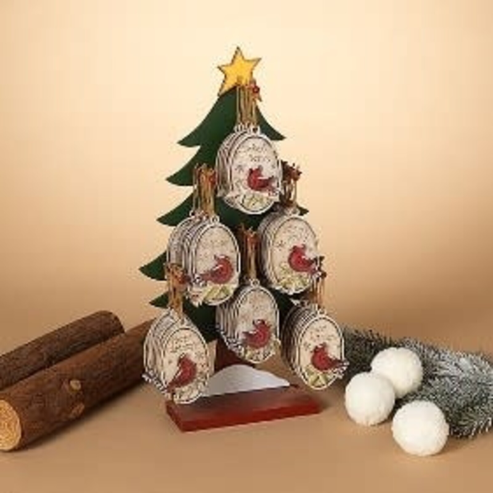 Gerson Wood Holiday Cardinal Ornament   2538080 loading=