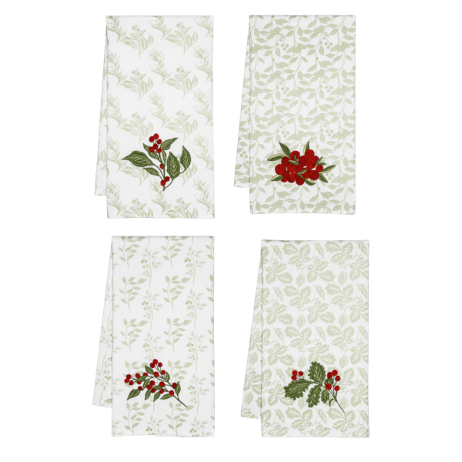 Ganz Embroidered Botanical Tea Towel     MX187474 loading=