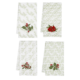 Ganz Embroidered Botanical Tea Towel     MX187474