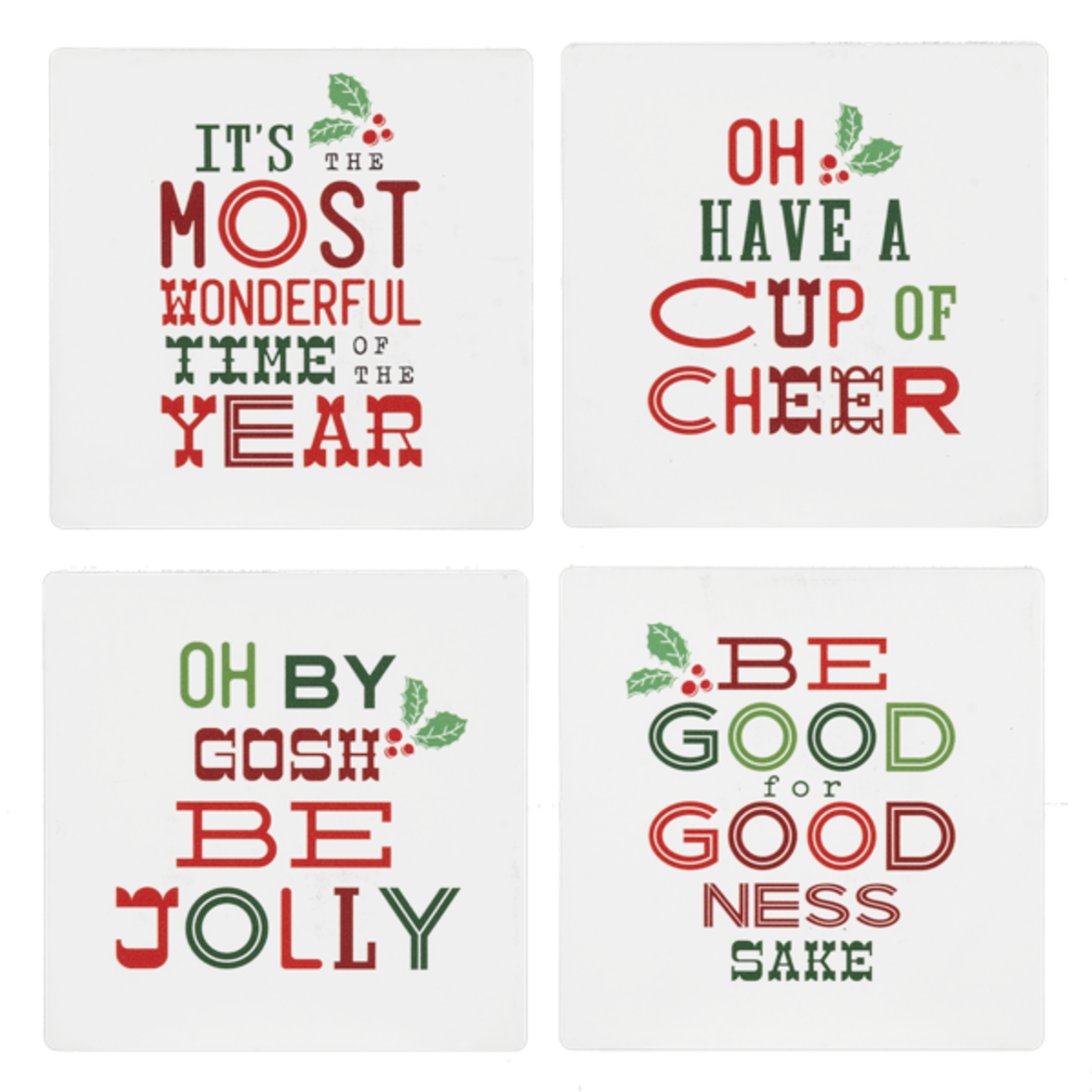 Ganz Holiday Message Coaster Set  MX190375 loading=