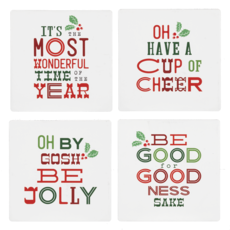 Ganz Holiday Message Coaster Set  MX190375