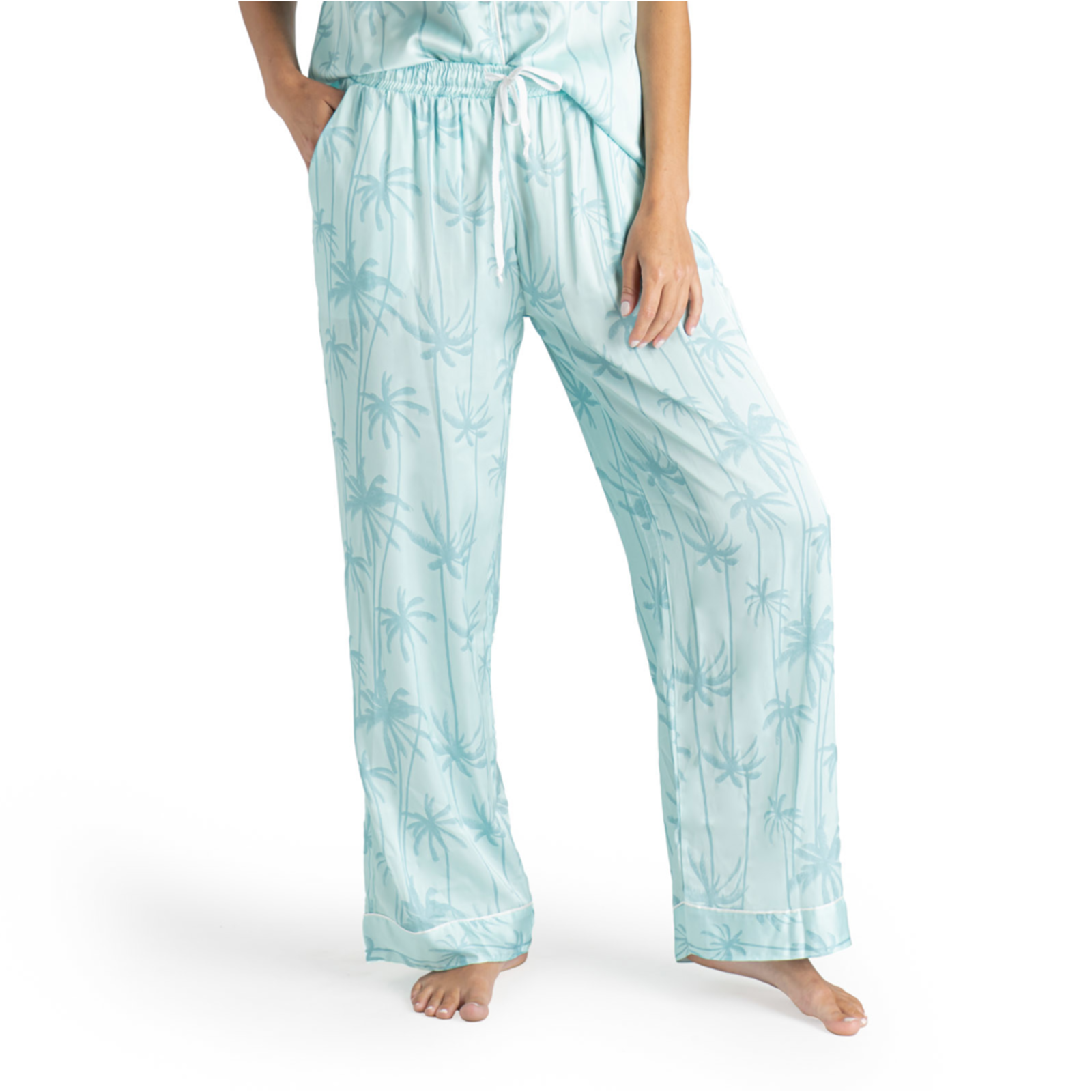 Hello Mello Satin Pajama Pants loading=
