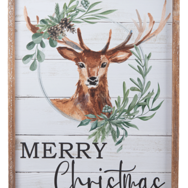 Ganz "Merry Christmas" Stag  Wall Decor   CX182755