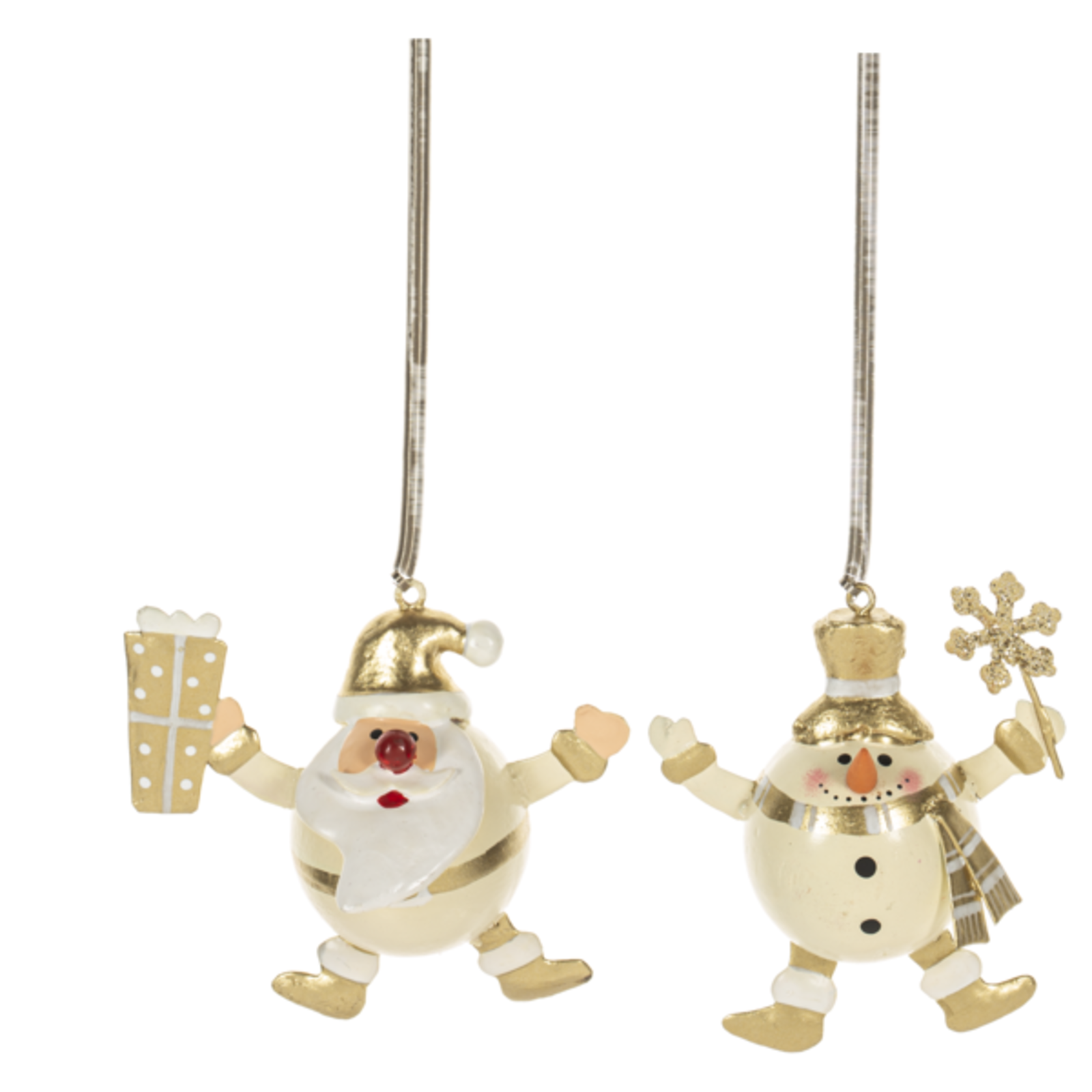Ganz Santa & Snowman Ornament   MX189330 loading=