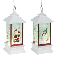 Ganz LED Light Up Santa & Snowman  Mini Shimmer MX190317