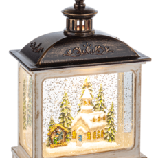 Ganz LED Light Up Shimmer Church Scene Lantern  MX187376