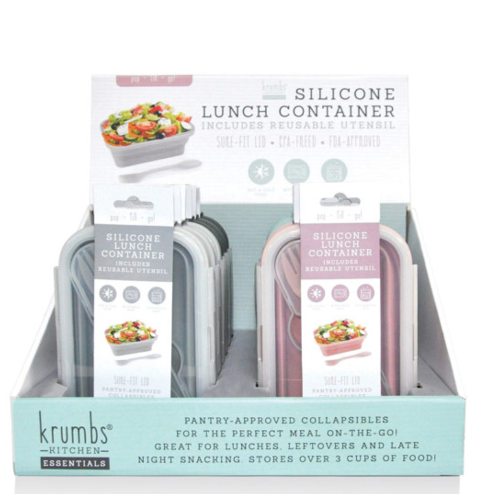 DM Merchandising Krumbs Kitchen  Silicone Lunch Container  KKSLC-COR loading=