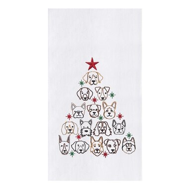 C & F Enterprise Dog Face Christmas Tree Towel    C86171617