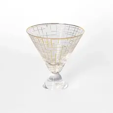 Mary Square Gold Hatch Martini Glass   33514